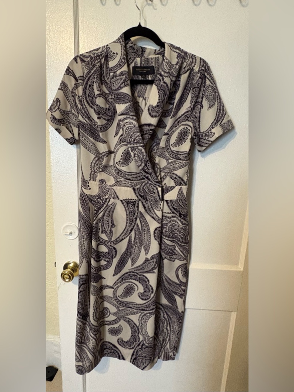 Paul Costelloe London black label Paisley Wrap Dress, size M
